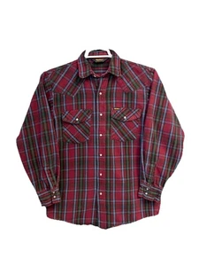 Camicia vintage anni 70 OshKosh western flanella snap davanti rosso verde quadri uomo grande - Foto 1 di 17