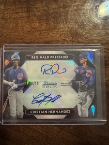 2022 Bowman Sterling Dual Autographs Cristian Hernandez/Reginald Preciado /10 - Picture 1 of 2