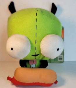 Vintage 2009 Invader Zim Beanie Plüsch Hot Dog Mädchen Nickelodeon 7 Zoll Hot Topic Fun House - Bild 1 von 13