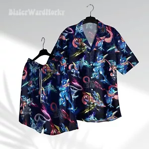 Greninja Hawaii Shirt Shorts Water Type Aloha Shirt Beach Shirt Anime Shirt - Picture 1 of 4