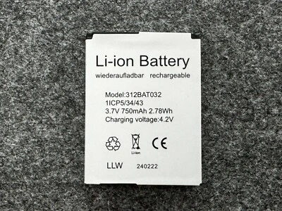 Original Akku für AVM FRITZ!Fon MT-F M2 C4 C5  312BAT032 | 3,7V 750mA - Bild 1 von 2
