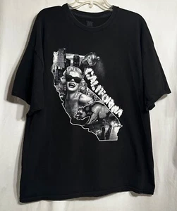 HERREN T-SHIRT 2XL SCHWARZ CALIFORNIA MARILYN MONROE KURZARM GRAFIK - Bild 1 von 4