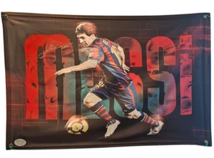 Messi FCB Barcelona Flag  Hand Signed with COA Memorabilia new - Picture 1 of 21