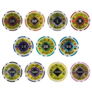 Black Diamond Holo Inlay 14-Gram Poker Chips (25-Pack) - Clay Composite  BRY000 - Picture 1 of 1