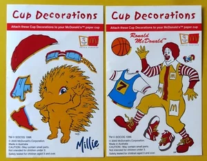 2000 McDONALDS Stickers: SYDNEY OLYMPICS CUP DECORATIONS x 2 - Picture 1 of 2