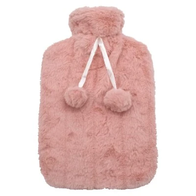 Cuddly Plush Hot Water Bottle 2L - Pain & Cramp Relief, Gift for Her, Soft Peach - Image 1 of 4
