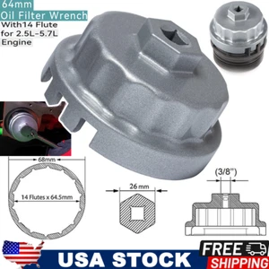 64mm 14 Flutes Oil Filter Cap Wrench Remover Tool for Toyota Lexus 2.5L-5.7L - Picture 1 of 10