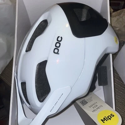 Casco de bicicleta POC Axion Race MIPS blanco hidrógeno/negro uranio mediano 55-58 NUEVO Foto 1 de 4