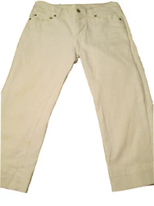 White House Black Market Girls Capri Jeans Size 4 Inseam 20 White Embroidery #H1 - Picture 1 of 12