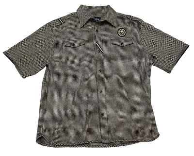 Eight 732 Men’s Honor Respect Badge Brown Plaid Pocketed Button Up Shirt Size XL - Image 1 of 4