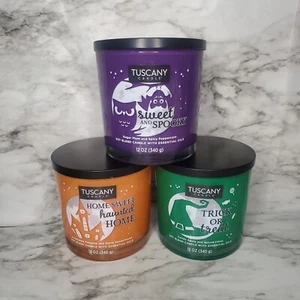 3 Tuscany Candle Halloween Theme Collection Soy Blend Candles With Essential Oil - Picture 1 of 5