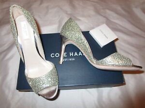 COLE HAAN ANTONIA ROSE GOLD SILVER glitter Dorsey pumps shoes NEW 6