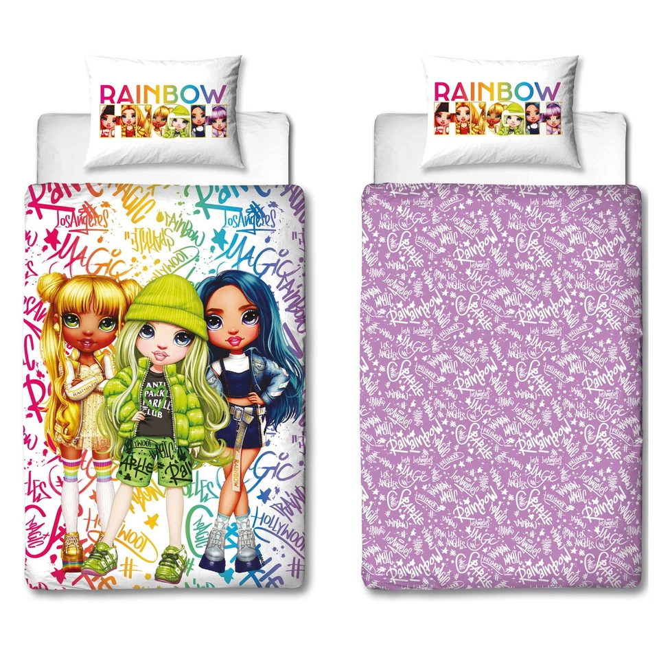 Colourful Rainbow High Bedding Set - 140x200cm Duvet Cover & 60x70cm Pillowcase - Image 1 of 1