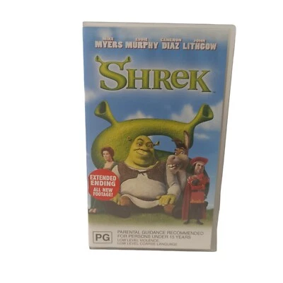 Shrek VHS Children Family Kids Animation Dreamworks Swamp Ogre Adventure Travel - Image 1 of 4