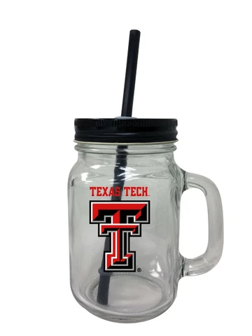 Texas Tech Red Raiders Mason Jar Tumbler Set-NCAA Mason Jar Glass 3 Pack Cover