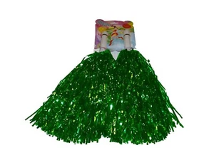 1 Pair Green Cheerleader Pompoms Pom Poms Dancewear - Picture 1 of 2