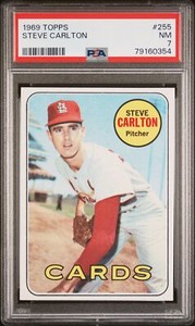 1969 Topps Steve Carlton #255 PSA 7 NEW LABEL VINTAGE BASEBALL