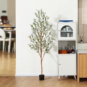ARTIFICIAL OLIVE HOUSE PLANTS 4-7 Ft Realistic Silk Leaves Potted Tree - Picture 1 of 16