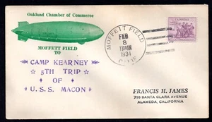 US 1943 ZEPPELIN 5TH TRIP OF U.S.S. MACON OAKLAND MOFFETT FIELD CALIFORNIA - Picture 1 of 2
