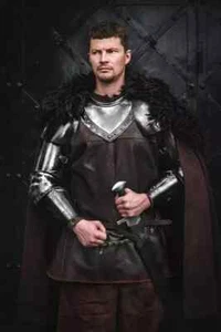 Hombro Armadura Medieval Robb Stark de GOT Réplica - Acero Ennegrecido Halloween - Imagen 1 de 7