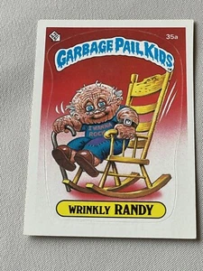 1985 Topps Garbage Pail Kids Series 1 Sticker Card #35a Wrinkly Randy. - Picture 1 of 1