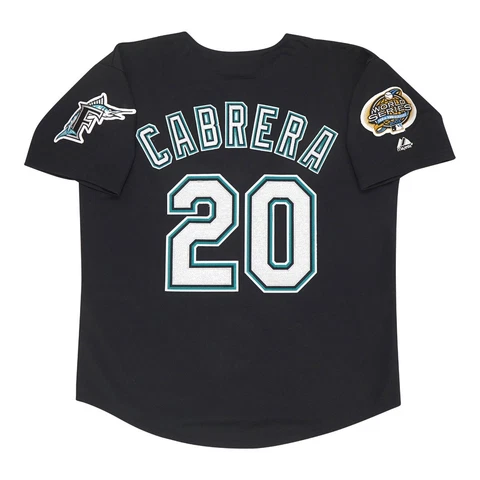 Miguel Cabrera 2003 Florida Marlins Alt Black World Series Jersey Men's (M-2XL) Cover