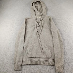 Hollister Pullover Hoodie Drawstring Pocket Cream Women's Small - Picture 1 of 5