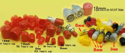 Capa de proteção vermelha SMA RCA BNC TNC N fêmea plástico tampa de poeira - Imagem 1 de 4