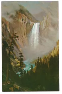 Yellowstone Falls Oil Painting Albert Bierstadt National Park Wyoming Postcard - Picture 1 of 2