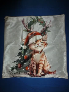 Weihnachten Kissenbezug: Katze -NEU - Bild 1 von 3