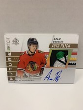 2020-21 SP Authentic Future Watch Auto Patch Update /100 Adam Boqvist