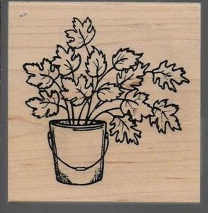 GREAT IMPRESSIONS rubber stamp AUTUMN LEAVES wood mounted - Picture 1 of 2