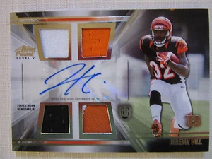2014 Topps Prime Level V Quad Tri-Color Materials, Auto, Rookie Jeremy Hill - Picture 1 of 3