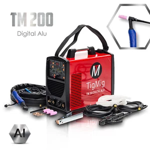 SALDATRICE INVERTER TIG WIG TM 200 DIGITAL AC/DC 200 A ALLUMINIO SALDATURA HF - Foto 1 di 11