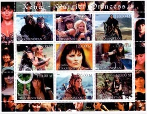 XENA - ALTI - CALLISTO - TURKMENISTAN COLLECTOR UNCIRCULATED UNCUT 9 MINT STAMPS - Picture 1 of 1