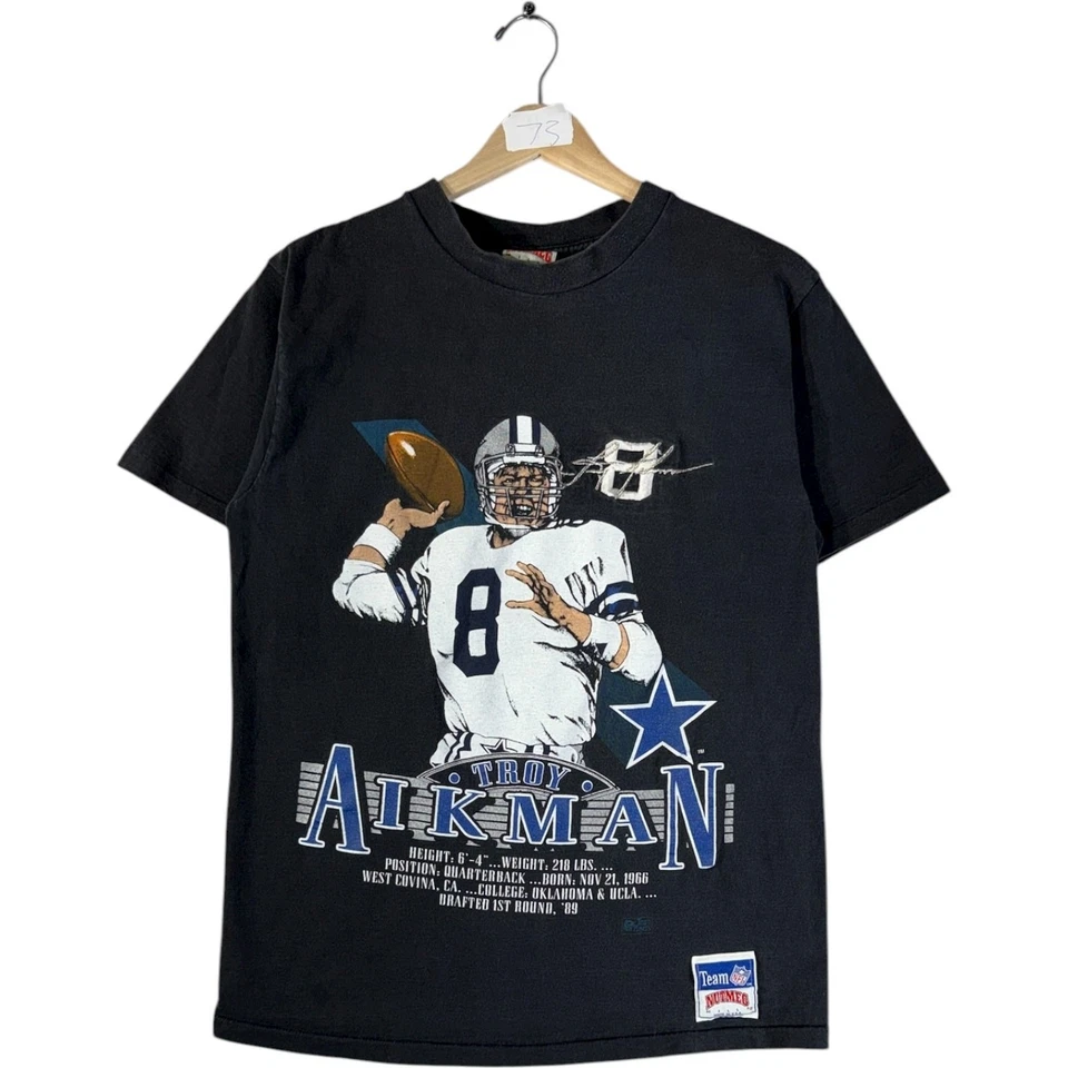 Camiseta De Colección Troy Aikman NFL Gráfica Años 90 Negra Para Hombre Grande Foto 1 de 4