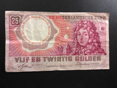 Netherlands 25 Gulden 1955 Crisp - Image 1 of 2