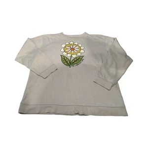 Natural Life Woman’s L Comfy Pocket Sweatshirt Beige Make A Difference Crewneck - Picture 1 of 4