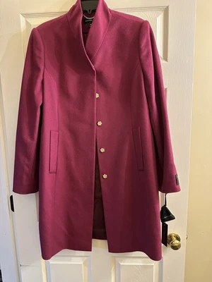NWT Katherine Kelly Berry 100% Wool Women’s Coat 14 $499 - Image 1 of 4