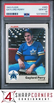 Fleer #483 1983 Gaylord Perry Mariners Hof PSA 10 Foto 1 de 2
