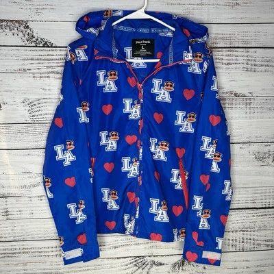 Chaqueta cortavientos gráfica Paul Frank LA Los Angeles capucha empaquetable para mujer grande” Foto 1 de 4