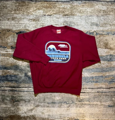 Sudadera MV Sport Peninsula State Park Para Hombre Grande — Pullover Granate Foto 1 de 3