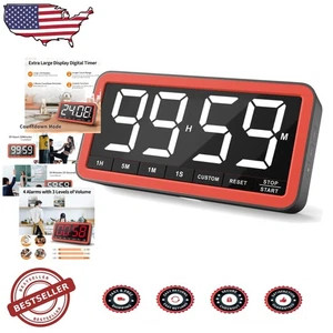 Kitchen Timer 99 Hr Digital Countdown Count Up Magnetic LED 3 Volume Levels - Picture 1 of 9