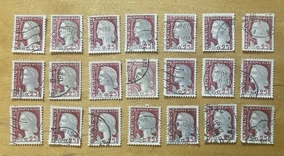法国邮票 15 张 Marianne de Decaris 1960 红色 25c 邮票二手 — 第 1/2 张图片