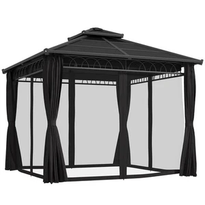 3 x 3 (m) Outdoor Polycarbonat Pavillon, Doppeldach Hardtop Pavillon - Bild 1 von 12