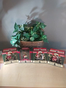 4 VTG Coca Cola Trim A Tree Collection Christmas Ornaments Santa & Elf 1990s NIB - Picture 1 of 21