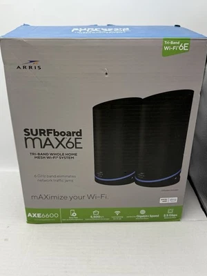 Arris Surfboard MAX 6E W161 Mesh Wi-Fi 6E System Black Tri-Band 6.6 Gbps 4-Ports - Image 1 of 4