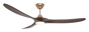 Dc Ceiling Fan Soft with Remote Control Genuine LED Ø 180cm Brass Walnut - Picture 1 of 5