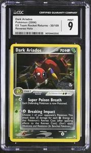 2004 POKEMON EX TEAM ROCKET RETURNS #30 DARK ARIADOS-REVERSE FOIL CGC 9 - Picture 1 of 3