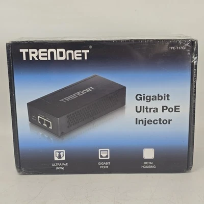 TRENDnet TPE-117GI Gigabit Ultra PoE+ Injector 60W New - Image 1 of 4